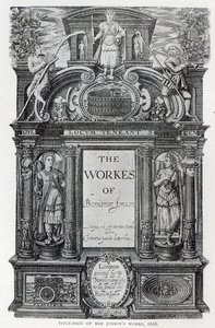 Nimisivu teokselle "The Works of Benjamin Jonson", 1616