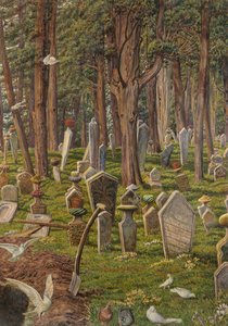Nukkuva kaupunki: Peran hautausmaa, Konstantinopoli, 1856 - 1888 (akvarelli paperille) tekijältä William Holman Hunt