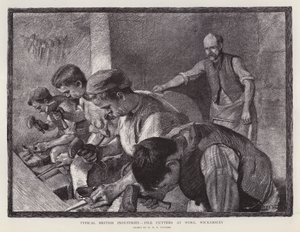 Viilanleikkurit töissä, Wickersley, South Yorkshire (litho) tekijältä William Holt Yates (after) Titcomb