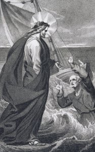 Kristus moitti Pietaria, pastori J. Milnerin teoksesta "Siunatun Herramme ja Vapahtajamme Jeesuksen Kristuksen historia ja elämä", julkaisija B. Crosby, 1808