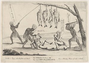 The Savages Let Loose, or the Cruel Fate of the Loyalists, 1783. finlandès tekijältä William Humphrey