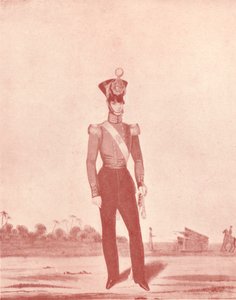 Madrasin armeijan jalkaväen upseerit linjalla, c1837-1843, 1909 tekijältä William Hunsley
