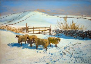 Lunta Yorkshire Dalesissa (öljyä aluksella) tekijältä William Ireland
