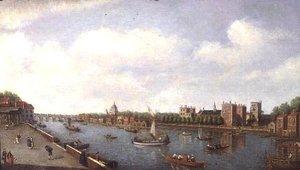 Näkymä Thamesille Lambethin palatsissa, n. 1770