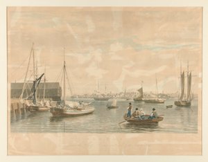 Boston. / Laivatalosta, laivastotelakan länsipäästä tekijältä William James Bennett