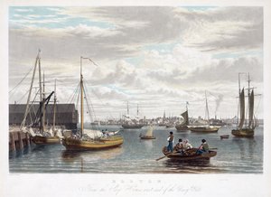 Boston, Ship Housesta, laivastotehtaan länsipäästä, noin 1833.