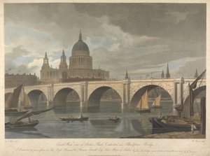 St. Paulin katedraali ja Blackfriars Bridge lounaasta nähtynä tekijältä William James Bennett
