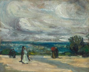 The Terrace (öljy kankaalle) tekijältä William James Glackens
