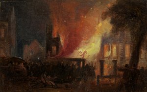 Bristol Riots: The Burning of Queen Square: Custom House tekijältä William James Muller