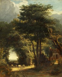 Maisema Frenchayn kirkon kanssa kaukana (öljy kankaalle) tekijältä William James Muller