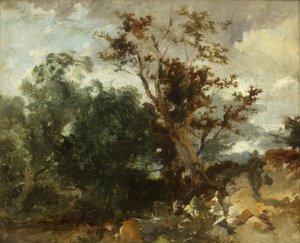 Study of Trees, n. 1840 (öljy kuparille) tekijältä William James Muller