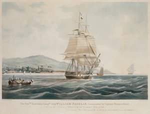 Kapteeni Thomas Blairin komentama Itä-Intian yrityslaiva "William Fairlie", joka lähtee Prince of Walesin saaren satamasta tekijältä William John (after) Huggins