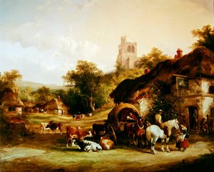 The Swan Inn (öljy paneeliin)