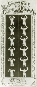 Edison Kinetoscope Eugene Sandowin matkamuistonauha, moderni Hercules, n. 1894 bw valokuva tekijältä William Kennedy Laurie Dickson