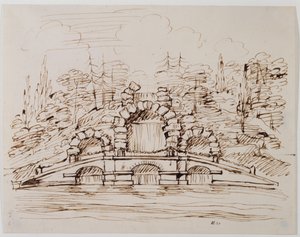 Chiswick, suunnittelu kaskadille sellaisenaan (kynä ja muste lyijykynällä paperilla)