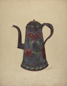 Toleware kahvipannu, c. 1936.