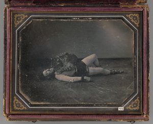 Nimetön muotokuva villieläinten kesyttäjästä Jacob Driesbachista Jaguarin kanssa, 1850 tekijältä William Langenheim