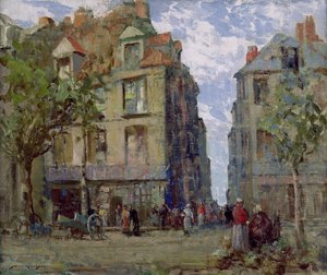 Näkymä Dieppessä (öljy kankaalle) tekijältä William Lee Hankey