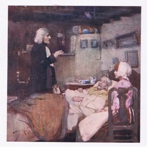 Mutta velvollisuudessaan, joka kutsuttiin nopeasti, hän katseli ja itki, hän rukoili ja tunsi kaikkien puolesta (väri litho) tekijältä William Lee Hankey