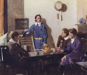 Kuvitus Izaak Waltonin teokseen The Compleat Angler (värilitho) tekijältä William Lee Hankey