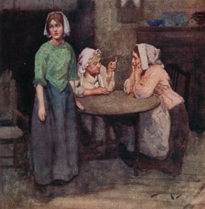 Kuvitus Oliver Goldsmithin teoksesta The Deserted Village (värilitho) tekijältä William Lee Hankey