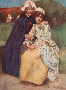 Kuvitus Oliver Goldsmithin teoksesta The Deserted Village (värilitho) tekijältä William Lee Hankey