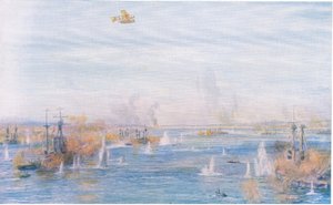 Bombarding the Narrows, 18. maaliskuuta 1915, Cassells History of the British People -teoksesta, jonka on julkaissut Waverley Book Company Limited, n. 1940.