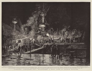 Ylityö, HMS Magnificent, yökohtaus Chatham Dockyardissa