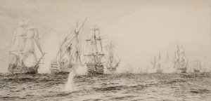 Nelimastoisia laivoja taistelussa tekijältä William Lionel Wyllie