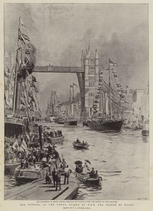 Walesin prinssi HRH avaa Tower Bridgen tekijältä William Lionel Wyllie