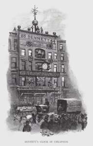 Bennettin kello Cheapsidessa (litho) tekijältä William Luker