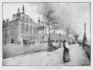 City of London Schools, Victoria Embankment (litho) tekijältä William Luker