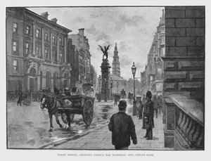 Fleet Street, joka esittää Temple Bar Memorial ja Child