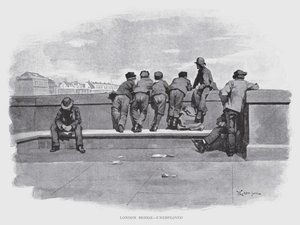 London Bridge, työtön (litho) tekijältä William Luker