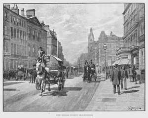 New Bridge Street, Blackfriars (litho) tekijältä William Luker