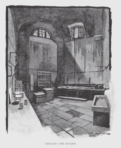 Newgate, keittiö (litho) tekijältä William Luker