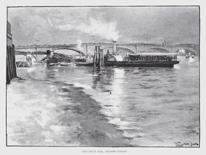 Old Swan Pier, Thames Street (litho) tekijältä William Luker