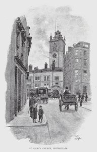 St Gilesin kirkko, Cripplegate (litho) tekijältä William Luker