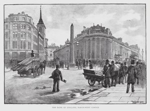 The Bank of England, North-West Corner (litho) tekijältä William Luker