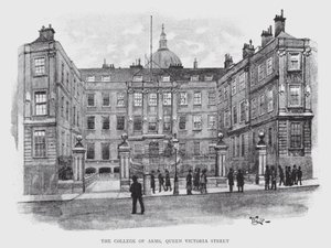 College of Arms, Queen Victoria Street (litho) tekijältä William Luker