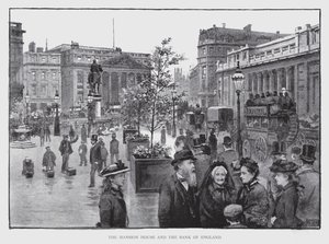 Mansion House ja Bank of England (litho) tekijältä William Luker