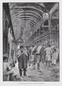 Metropolitan Meat Market, Smithfield (litho) tekijältä William Luker