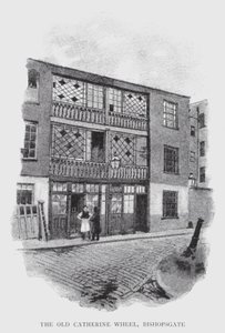 Vanha Catherine Wheel, Bishopsgate (litho)