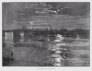 Thames Southwarkissa (litho) tekijältä William Luker