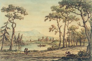 Näkymä Firenzeen (kynä ja muste ja akvarelli) tekijältä William Marlow
