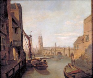 "London Bridge from Pepper Alley Stairs", 1788.