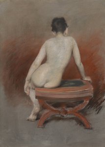 Alastonmalli selkäpuolelta tekijältä William Merritt Chase
