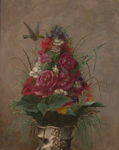 Kukkaasetelma Hummingbirdin kanssa tekijältä William Merritt Chase