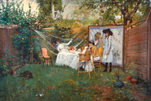 Aamiainen ulkona tekijältä William Merritt Chase