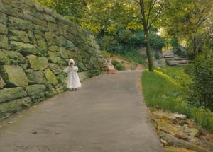 Puistossa tekijältä William Merritt Chase